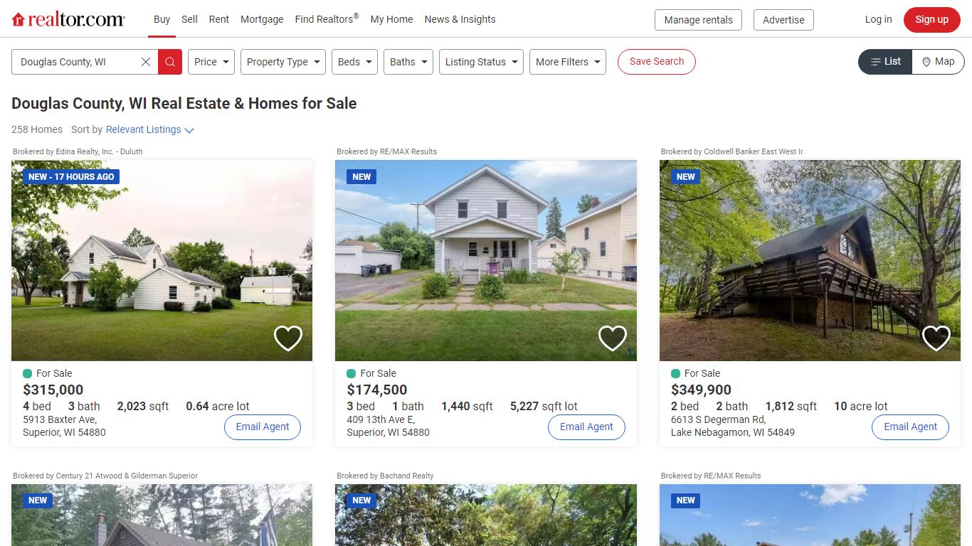 Douglas County, WI Real Estate & Homes for Sale | realtor.com®